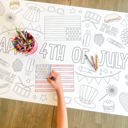  July 4th Party Coloring Table Runner