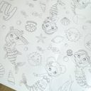  Mermaid Party Coloring Table Runner Mermaid Party