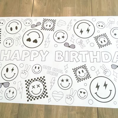 One Cool Dude Coloring Table Runner