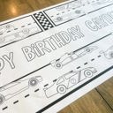  Race Car Coloring Table Runner