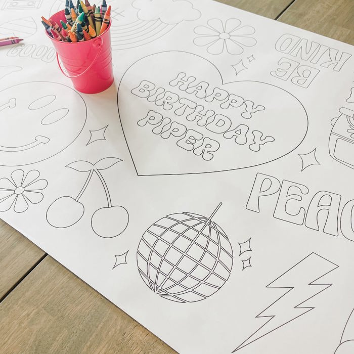 Race Car Coloring Table Runner