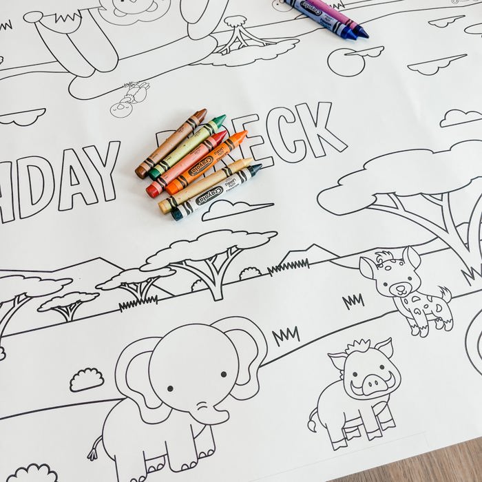 Safari Coloring Table Runner