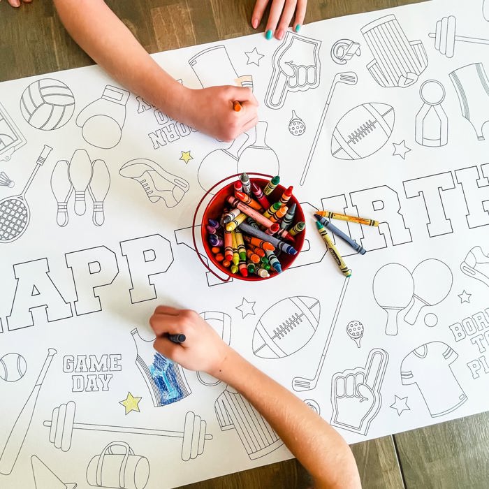 Sports Coloring Table Runner Sports Party