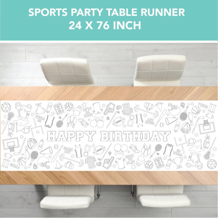 Sports Coloring Table Runner Sports Party