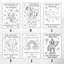  Personalized Valentine's Coloring Cards| Set of 24