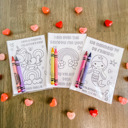  Personalized Valentine's Coloring Cards| Set of 24
