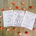  Personalized Valentine's Coloring Cards| Set of 24