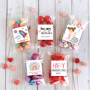 Personalized Valentine's 2.5 inch Square Stickers, Valentine's  Stickers with Treat Bags| Set of 12