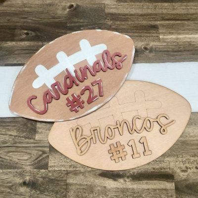 Unfinished Custom Football Blank for Door Hanger