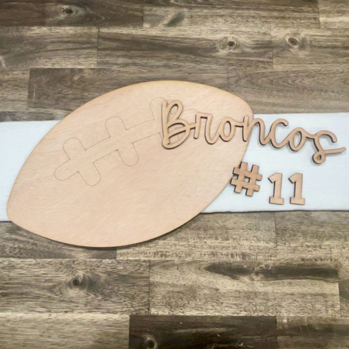Unfinished Custom Football Blank for Door Hanger