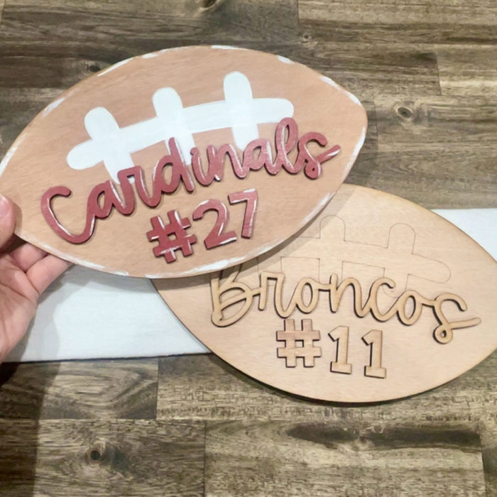 Unfinished Custom Football Blank for Door Hanger