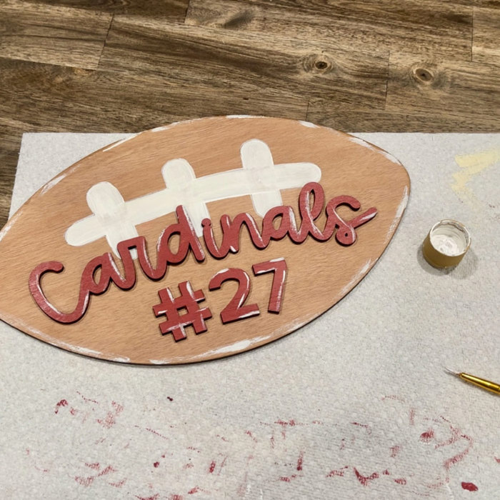 Unfinished Custom Football Blank for Door Hanger