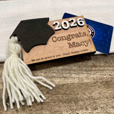 Congrats Grad - Personalized Graduation Gift Card Holder Magnet 