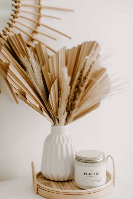 14” Dried Palm Tree Leaves Set, Natural Leaf Decor, Preserved Palm Spear Bundle, Boho Tropical Wedding Decor, Hawaii Wedding Arrangement