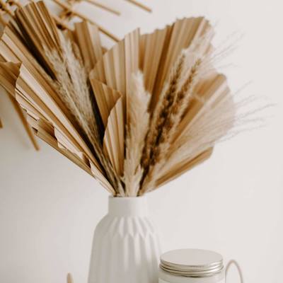 14” Dried Palm Tree Leaves Set, Natural Leaf Decor, Preserved Palm Spear Bundle, Boho Tropical Wedding Decor, Hawaii Wedding Arrangement