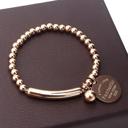  Ball Stretch Bracelet w/ Charm - Stainless Steel