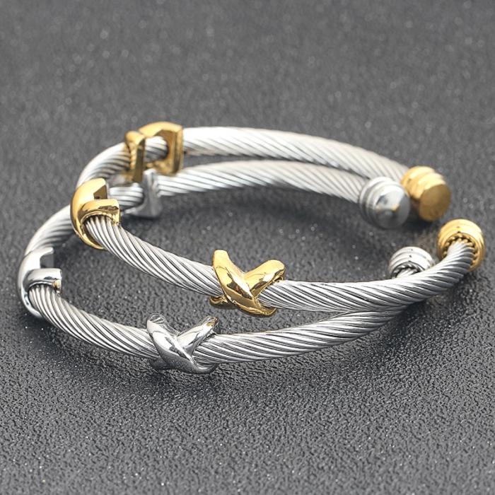 Cable Cuff Bracelet Collection - Stainless Steel