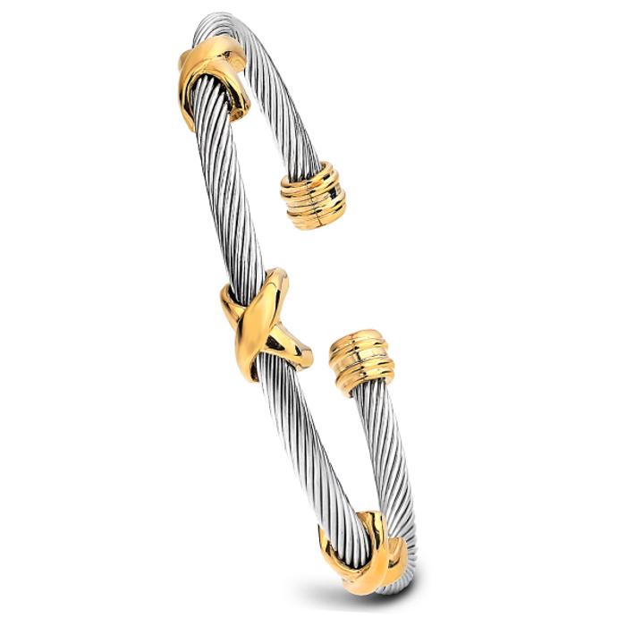 Cable Cuff Bracelet Collection - Stainless Steel