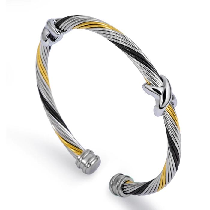Cable Cuff Bracelet Collection - Stainless Steel