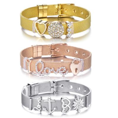 Mesh Belt Bracelet with Charms