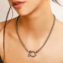 All silver Carabiner Necklace - Stainless Steel