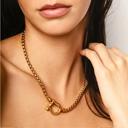 All gold Carabiner Necklace - Stainless Steel