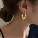  Sun Hoop Earrings - Stainless Steel