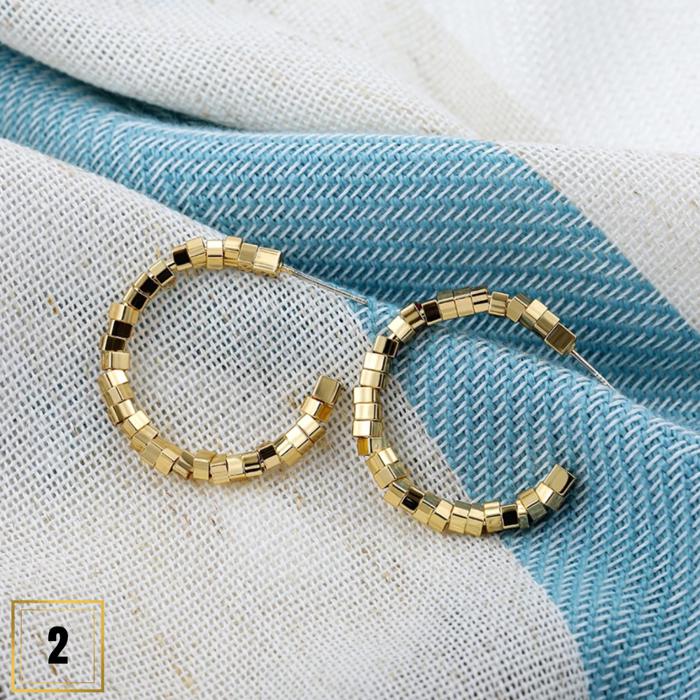 Hoop Earrings w/ Movable Elements