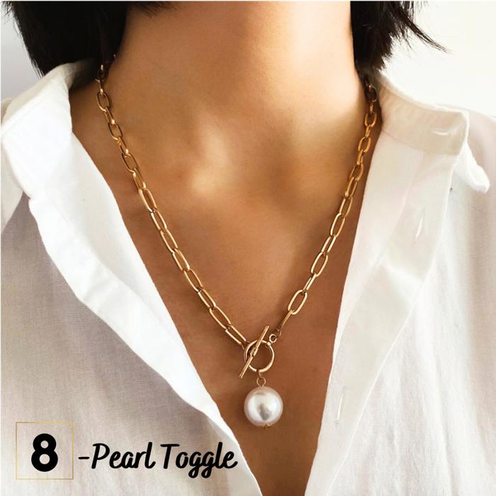 Link and Pearls Necklace Collection