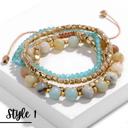 Style 1 Natural Stone Stretch Adjustable Bracelet Sets of 4