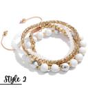 Style 2 Natural Stone Stretch Adjustable Bracelet Sets of 4