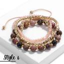 Style 6 Natural Stone Stretch Adjustable Bracelet Sets of 4