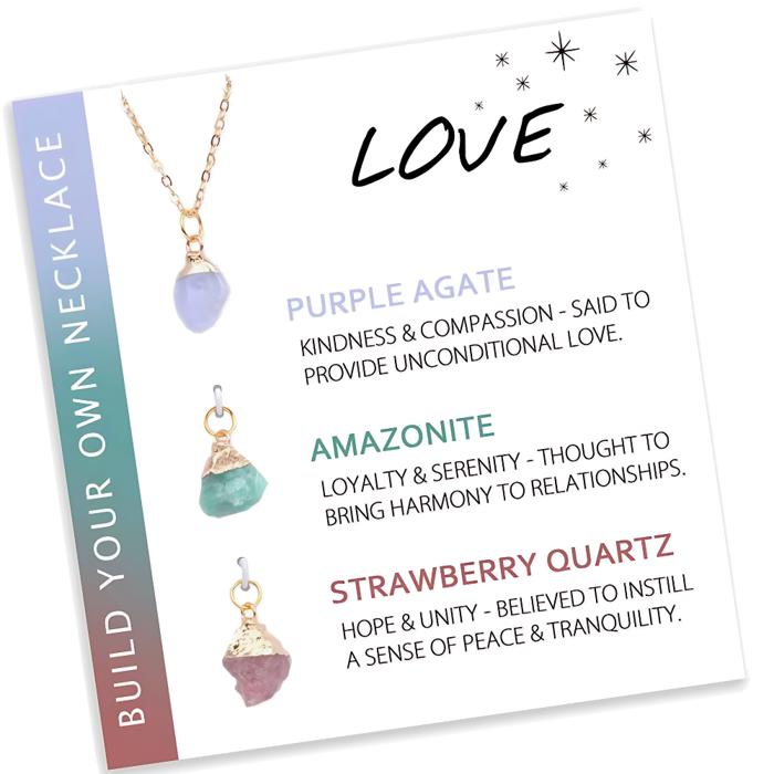Natural Stone Interchangeable Charm Necklace Collection - Gift Pack 