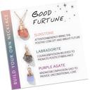 Good Fortune Natural Stone Interchangeable Charm Necklace Collection - Gift Pack 