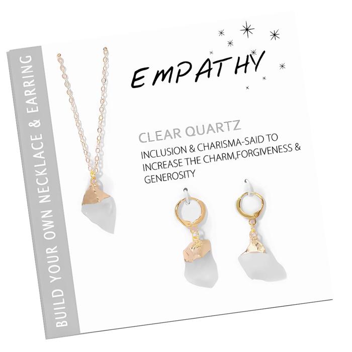 Natural Stone Charm Necklace And Earrings Gift Set 