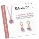Balance Natural Stone Charm Necklace And Earrings Gift Set 