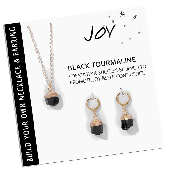 Natural Stone Charm Necklace And Earrings Gift Set 