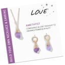 Love Natural Stone Charm Necklace And Earrings Gift Set 