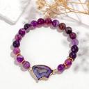 Purple Natural Stone Bracelet Collection with Agate Geode Crystal Druzy