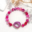Pink Natural Stone Bracelet Collection with Agate Geode Crystal Druzy
