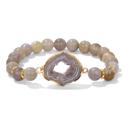 Gray Natural Stone Bracelet Collection with Agate Geode Crystal Druzy