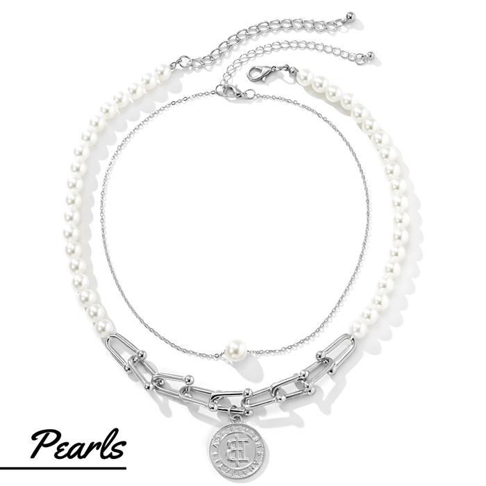 Sima Pearls Silver Statement Necklace Sets Collection