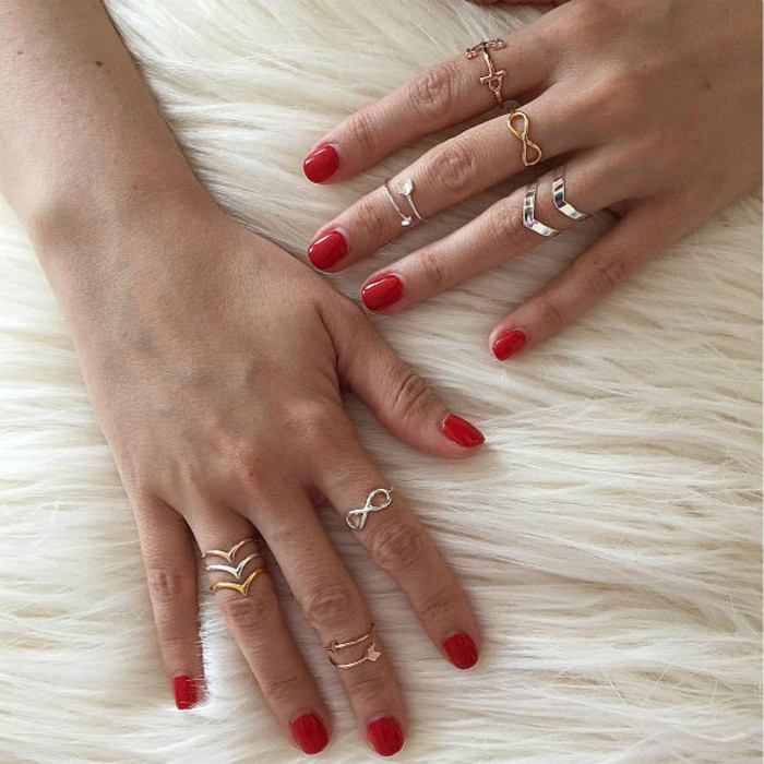 Double V Chevron Adjustable Ring - Gold, Silver and Rose Gold Plated