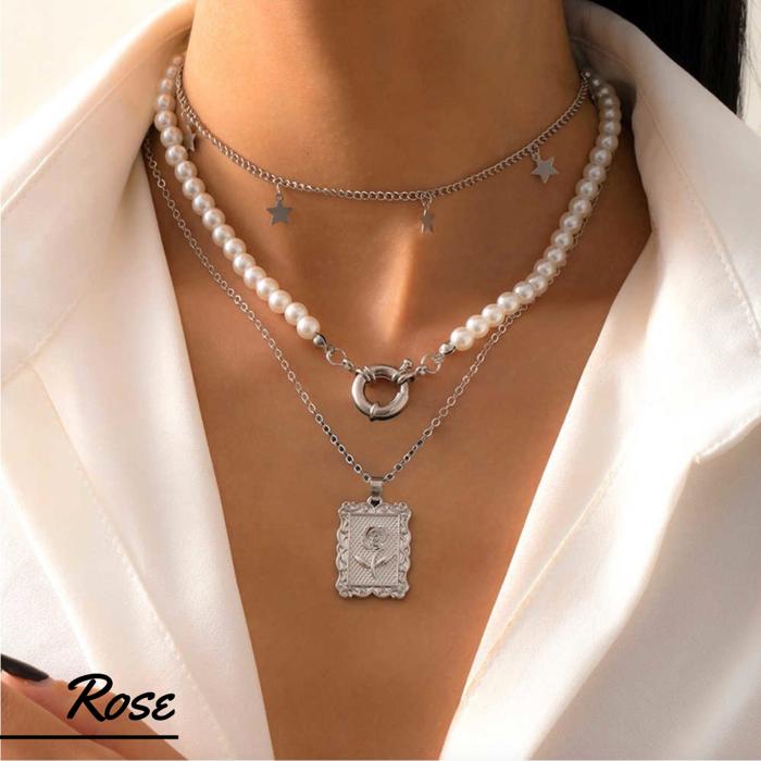 Sima Pearls Silver Statement Necklace Sets Collection