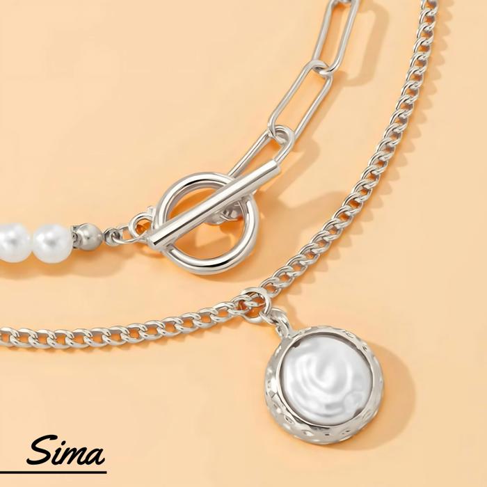Sima Pearls Silver Statement Necklace Sets Collection
