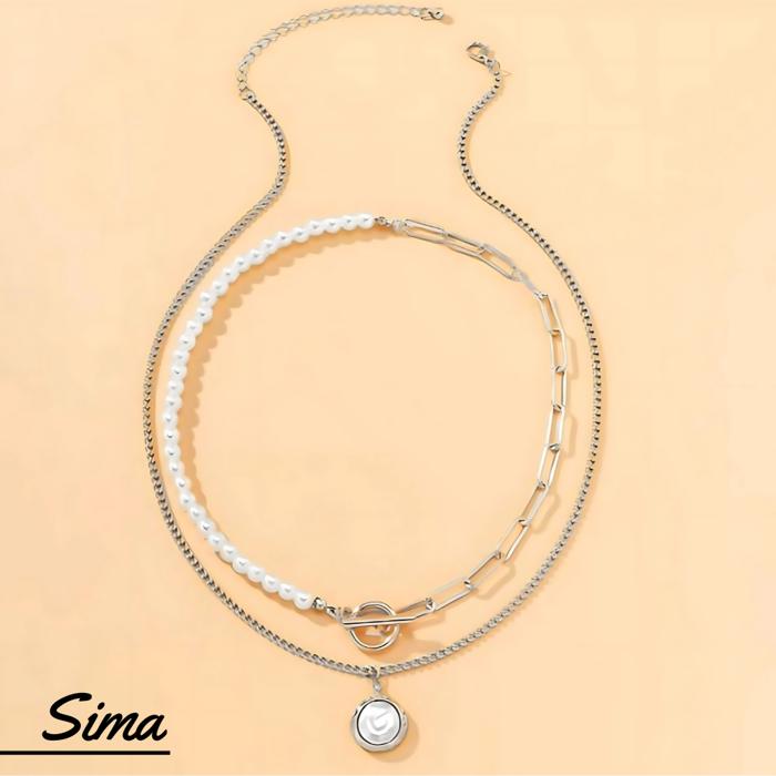 Sima Pearls Silver Statement Necklace Sets Collection