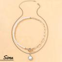  Sima Pearls Silver Statement Necklace Sets Collection