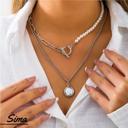  Sima Pearls Silver Statement Necklace Sets Collection