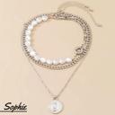  Sima Pearls Silver Statement Necklace Sets Collection