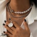  Sima Pearls Silver Statement Necklace Sets Collection
